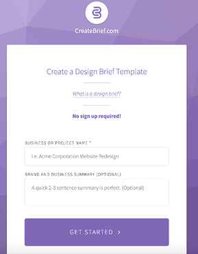 CreateBrief design brief generator